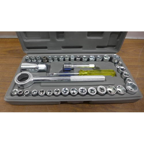 5011 - A cased 38 piece socket set, unused