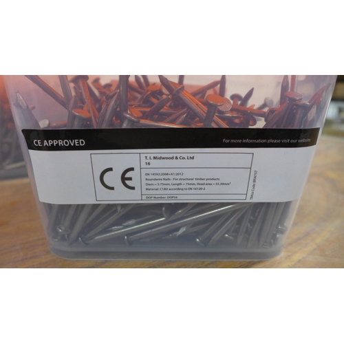 5021 - 6 boxes of bright round wire nails