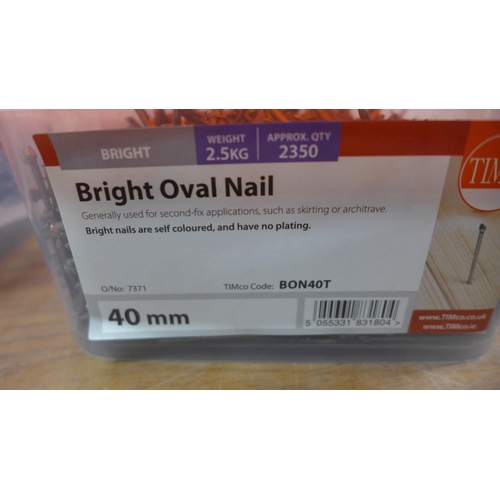 5024 - 6 boxes of bright oval nails