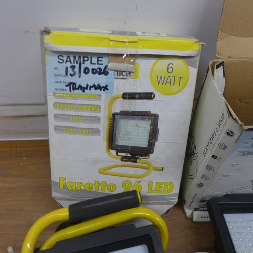 5054 - Two boxed sample portable halogen floodlights  * This lot is subject to VAT