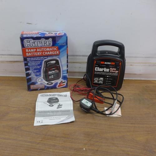 5059 - A boxed sample Clarke AC80 8 amp automatic battery charger  * This lot is subject to VAT