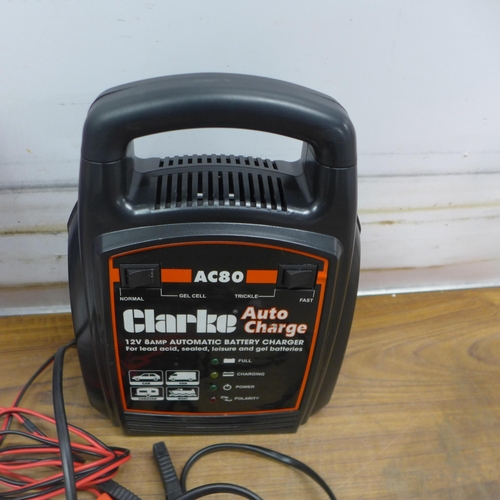 5059 - A boxed sample Clarke AC80 8 amp automatic battery charger  * This lot is subject to VAT