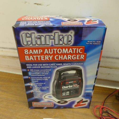 5059 - A boxed sample Clarke AC80 8 amp automatic battery charger  * This lot is subject to VAT