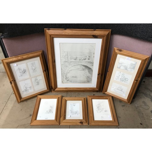 356 - Six Winnie the Pooh prints, framed