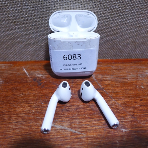 6083 - Apple AirPods with charging case (2nd generation) model no: mv7n2zm/a, Original RRP £99.99 + VAT (35... 