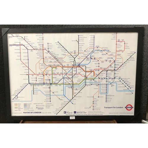 351 - A 2011 Transport for London, London Underground tube map print, framed