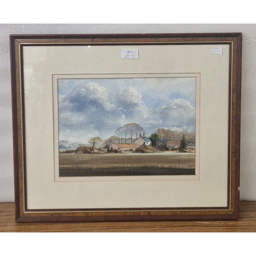 346 - Angus M. Stirling, Farm near Wilby, watercolour, framed