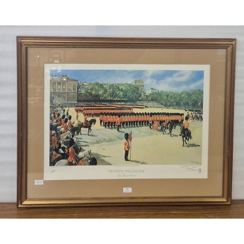 348 - A signed Terence Cuneo limited edition print, Trooping the Colour, 206-850, framed