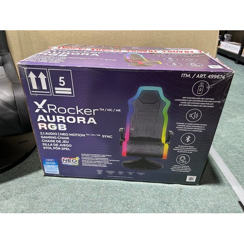 6246 - Xrocker Aurora Pedestal RGB gaming chair, Original RRP £179.99 + VAT (352-452) *This lot is subject ... 