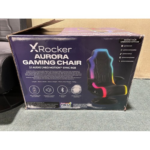 6248 - Xrocker Aurora pedestal RGB gaming chair, Original RRP £179.99 + VAT (352-412) *This lot is subject ... 