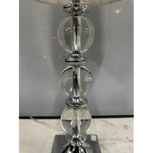 3054 - Crystal ball table lamp with white shade