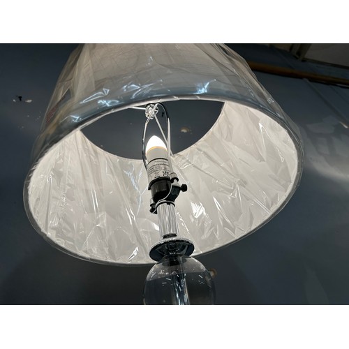 3054 - Crystal ball table lamp with white shade