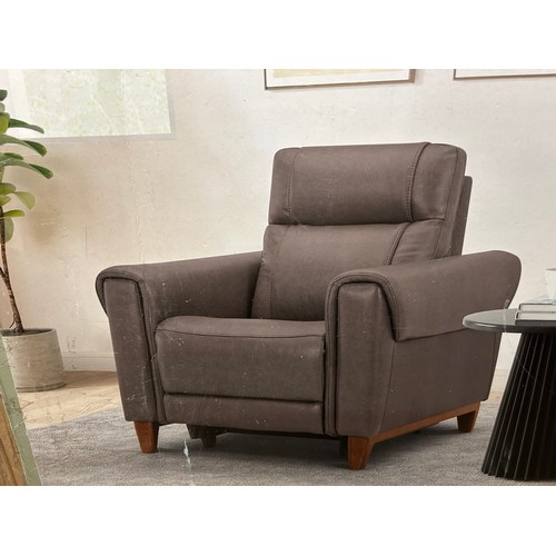 3347 - A Spencer dark grey leather armchair(damaged) , original RRP £541.66 + VAT (4223-36) *This lot is su... 