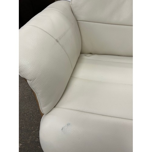 3211A - Kuka Karma cream chair with ottoman (transit marks) original RRP £583.33 + VAT (4225-17) *This lot i... 