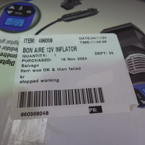 6027 - Bon Aire 12V tyre inflator and a Michelin 26