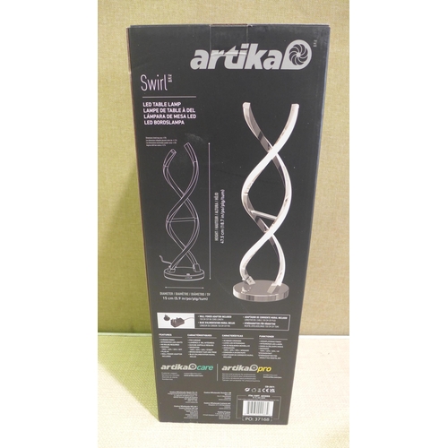 6035 - Artika Chrome LED swirl table lamp (352-156) *This lot is subject to VAT