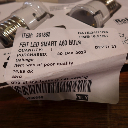 6050 - Feit smart LED strip light and Feit LED smart A60 bulbs (352-153,155)  *This lot is subject to VAT