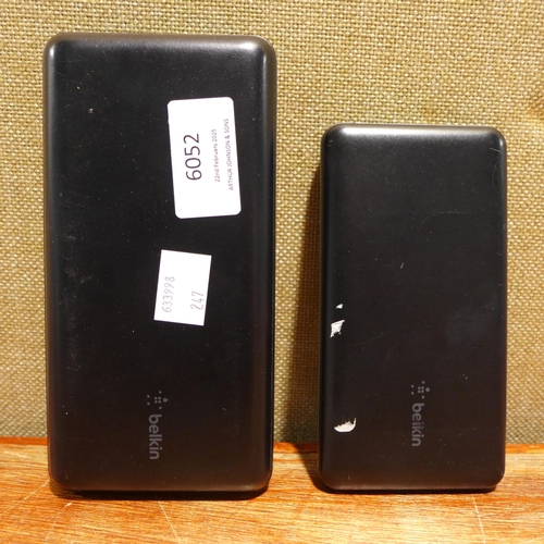 6052 - Two Belkin power banks (352-247) *This lot is subject to VAT