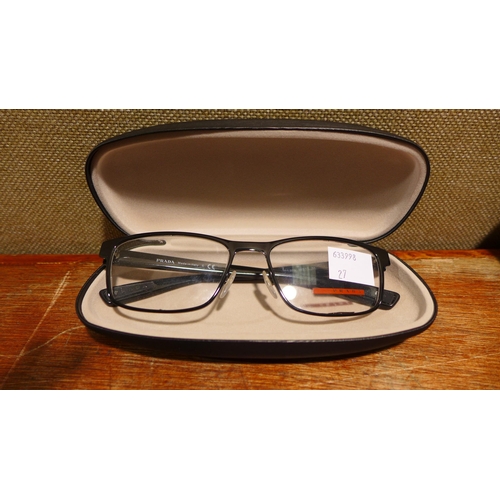 6096 - Prada black metal framed, Bvlgari and FGX glasses (352-27, 30, 40) *This lot is subject to VAT