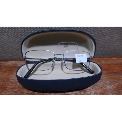 6096 - Prada black metal framed, Bvlgari and FGX glasses (352-27, 30, 40) *This lot is subject to VAT