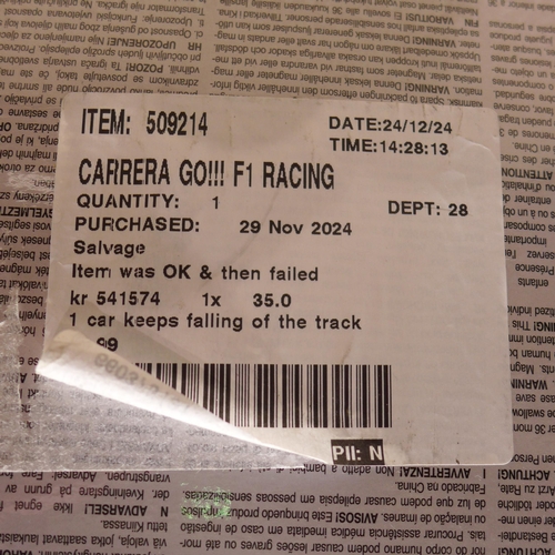 6214 - Carrera Go!!! F1 racing arena, two Zing Atomic power poppers and Monster Jam cars (damaged) (352-385... 