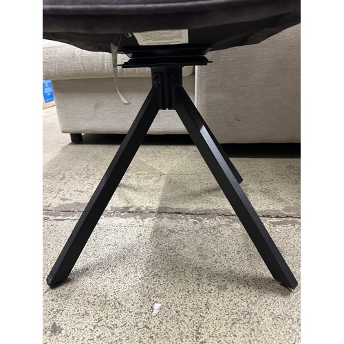 3278 - A dark grey velvet swivel dining chair *This lot is subject to VAT