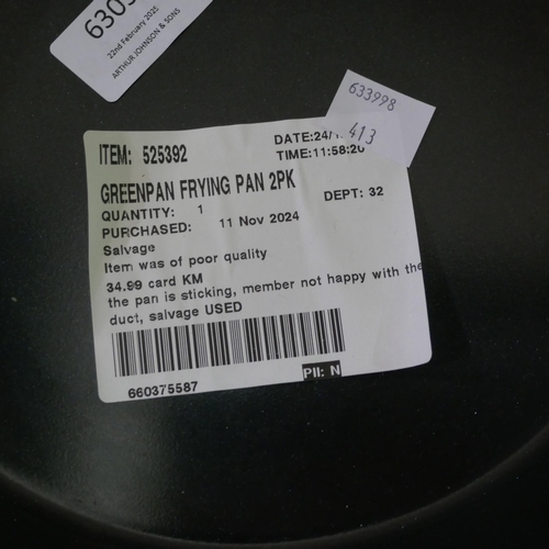 6305 - Two Greenpan frying pans (352-413) *This lot is subject to VAT