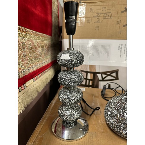 3184A - Five mirrored mosaic table lamps, no shades