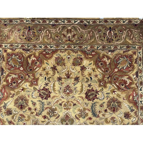 3260 - A gold ground full pile handmade Indian tea washed carpet 330cm x 240cm