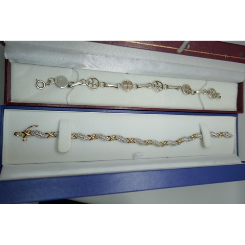 7210 - Three silver bracelets including an Ola Gorie example, 28g total