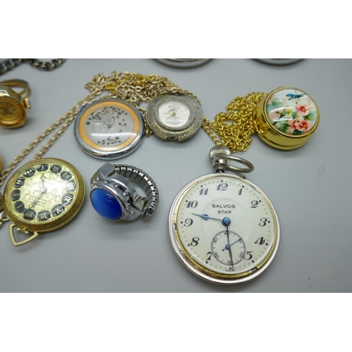 7221 - A collection of pocket watches, fob watches, etc.