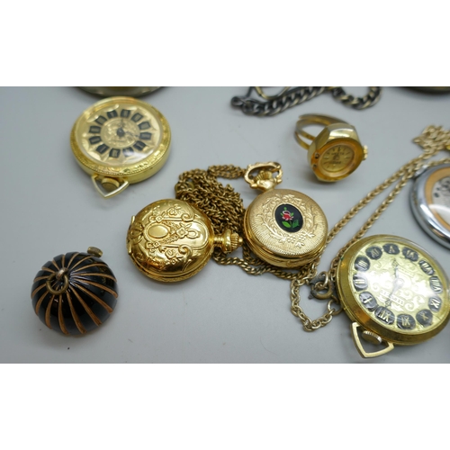 7221 - A collection of pocket watches, fob watches, etc.