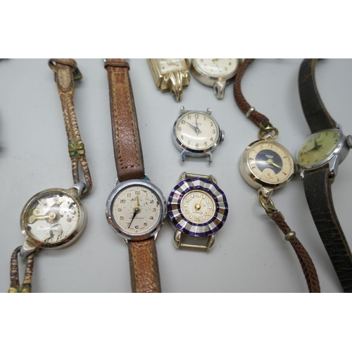 7222 - A collection of gentleman's and lady's mechanical wristwatches