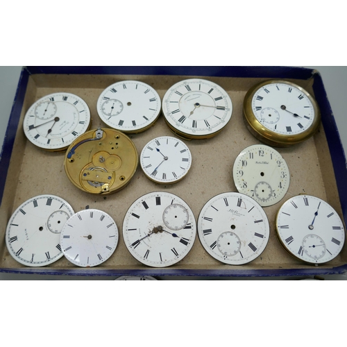 7226 - A collection of pocket watch movements and dials