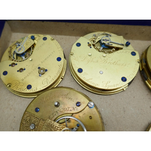 7226 - A collection of pocket watch movements and dials