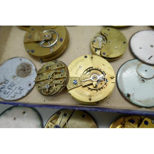 7226 - A collection of pocket watch movements and dials