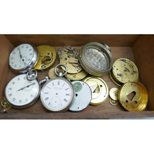 7229 - A box of assorted pocket watches, movements and cases