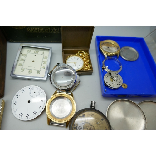 7229 - A box of assorted pocket watches, movements and cases