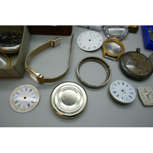 7229 - A box of assorted pocket watches, movements and cases