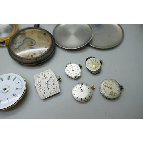 7229 - A box of assorted pocket watches, movements and cases