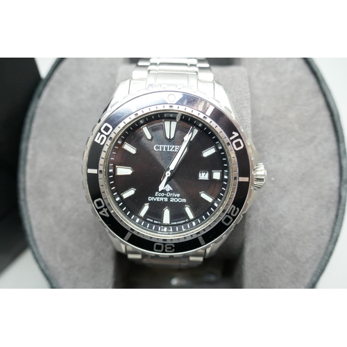 7230 - A Citizen Eco-Drive diver's wristwatch, 47mm including crown, boxed (with service receipt dated 2022... 