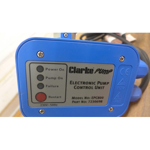 5057 - A Clarke pump EPC800 electronic pump control unit and a model PC-10 automatic pump control unit * Th... 