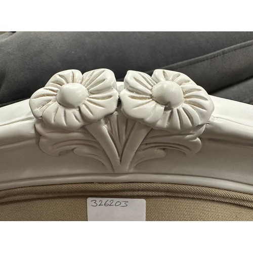 3096 - A cream and white upholstered French style carver chair