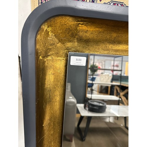 3131 - A black and gold framed mirror - ( No power supply)