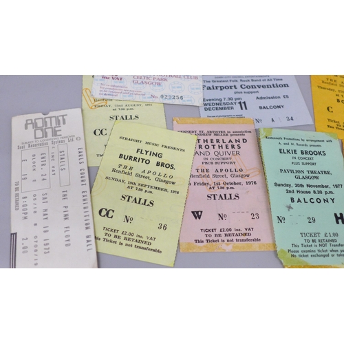 2048 - Pop music tickets, 39, including Wishbone Ash, 10cc, Santana, Pink Floyd, The Who, Moody Blues, Face... 