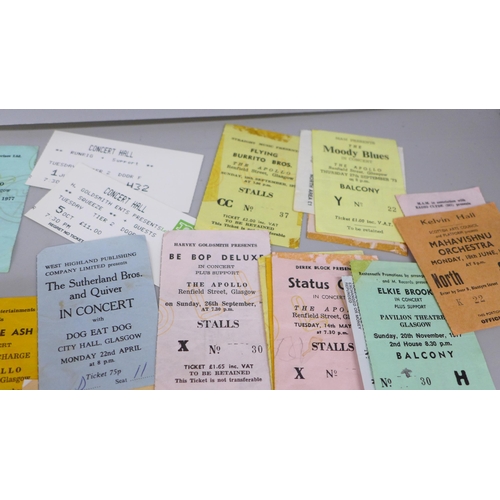 2048 - Pop music tickets, 39, including Wishbone Ash, 10cc, Santana, Pink Floyd, The Who, Moody Blues, Face... 