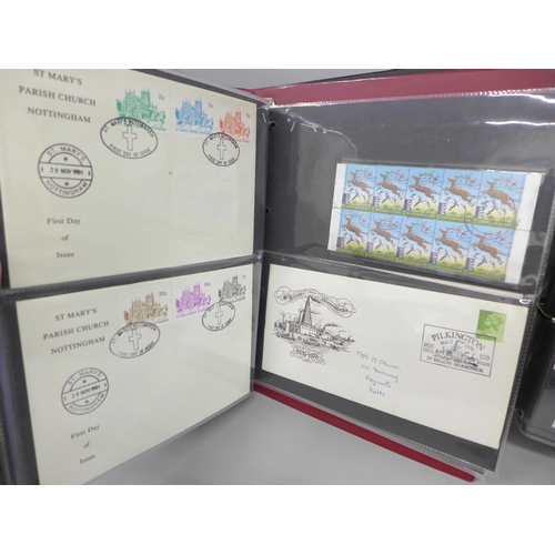 2060 - Stamps; a collection of stamps in three albums, including fifty mint stamps, twelve Millennium stamp... 