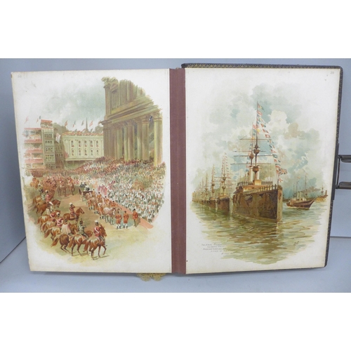 2062 - A Victorian photograph album with leather gilt binding and brass clasp with carte de visite photogra... 