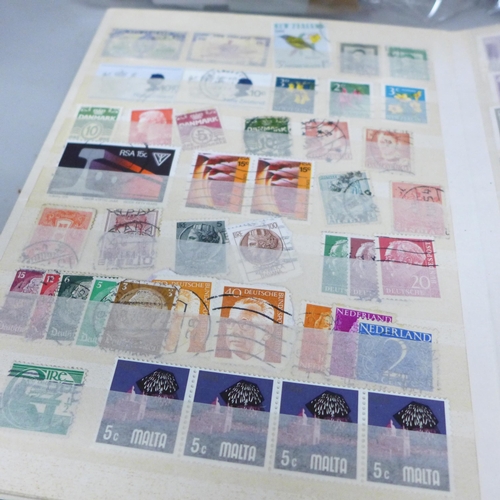 2068 - A large collection of stamps in albums and loose, also De Reszke Art treasures cigarette cards