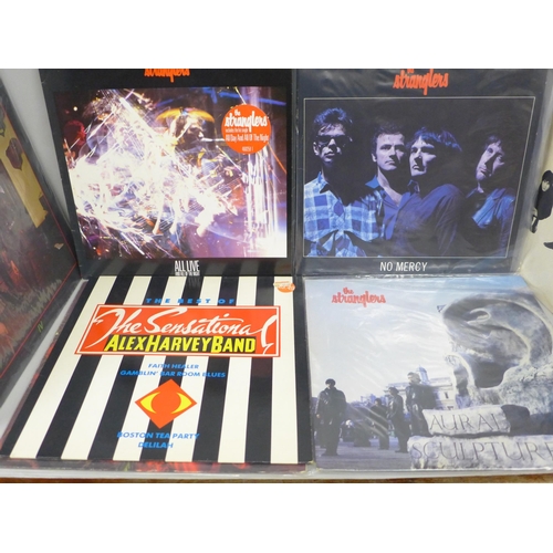 2074 - Nine The Stranglers LP records and an Alex Harvey band LP